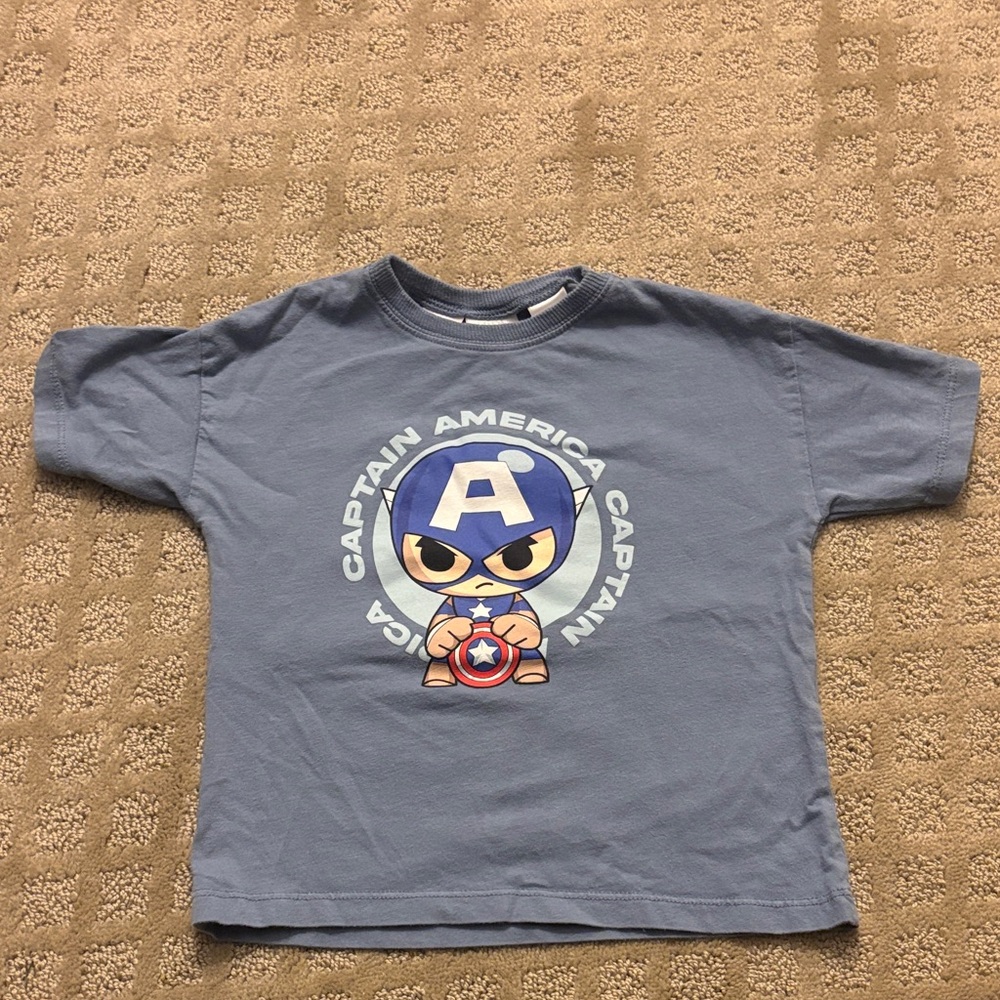 Zara kids Marvel Captain America Kids T-Shirt - Blue